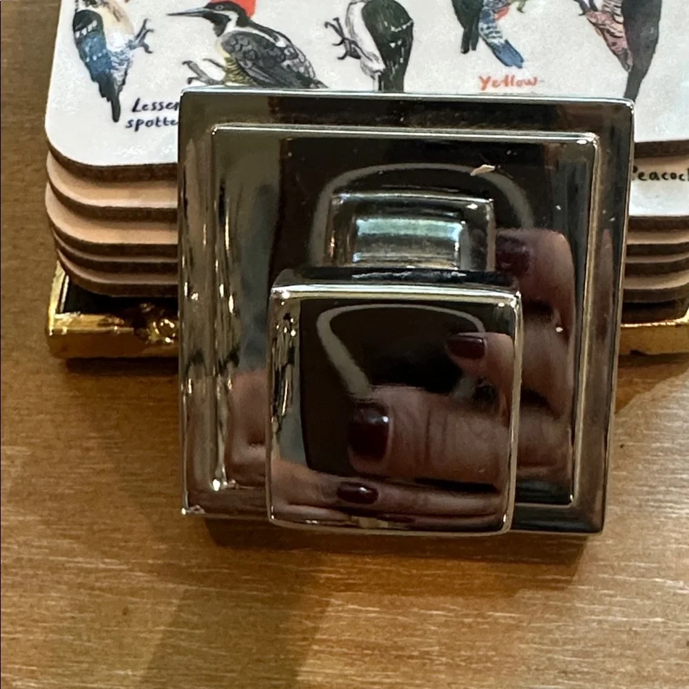 Pottery Barn Modern Square Chrome Towel Robe Hooks Set of 5